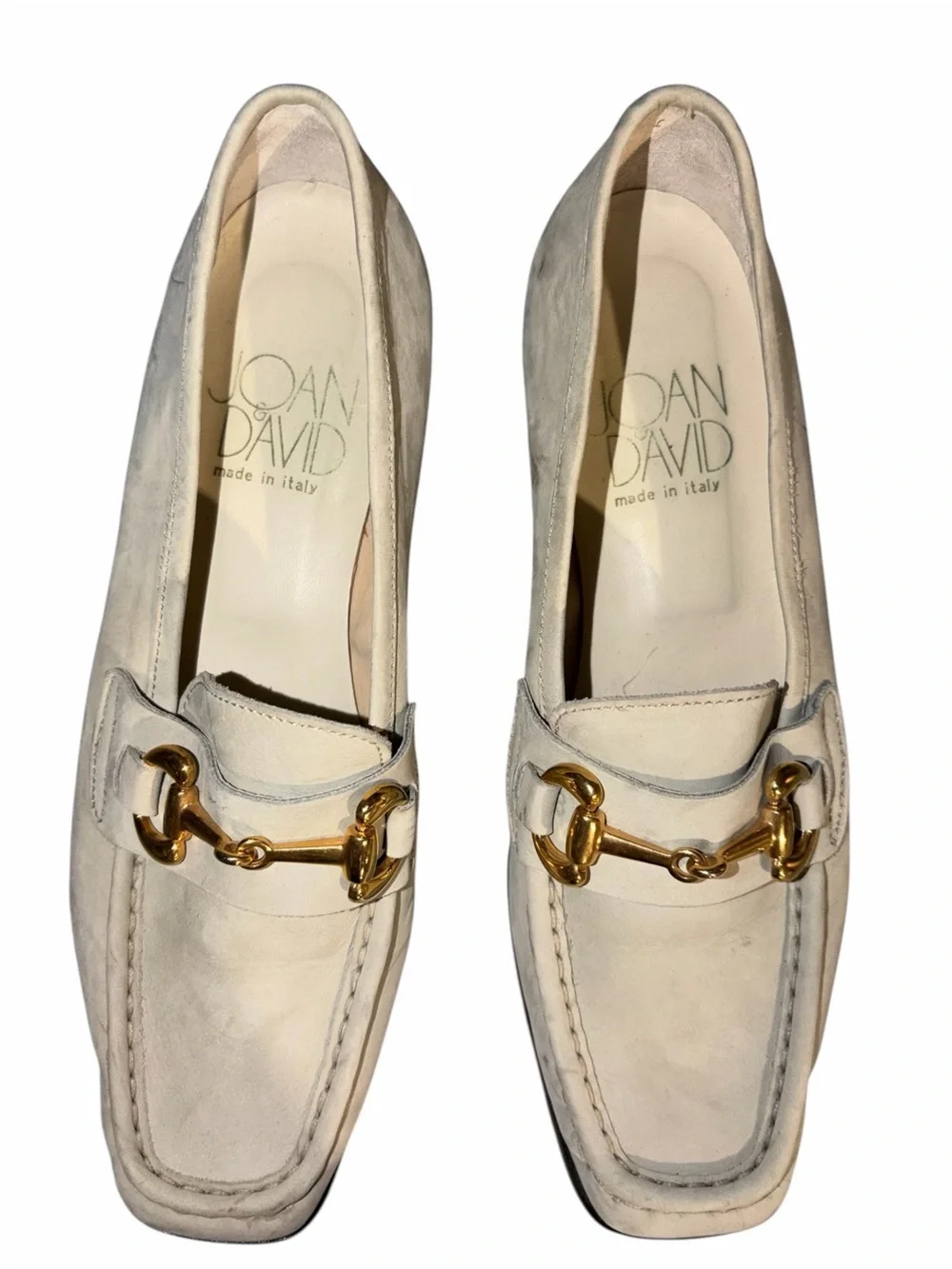 Vintage Joan & David Made Italy Green Suede Leather Horsebit Loafers 8 Old Money